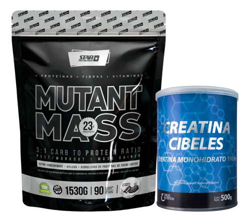 Combo Mutant Mass Star 1.5kg + Creatina Cibeles 500g