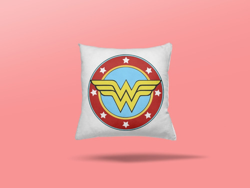 Imagem 2 de 2 de Almofada Personalizada Mulher Maravilha Logo - 30x30cm