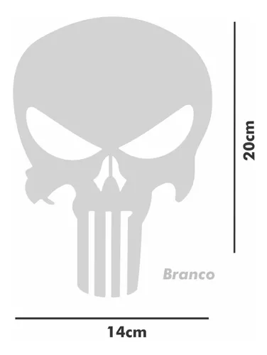 Adesivo Punisher Justiceiro 20x14cm cor preta