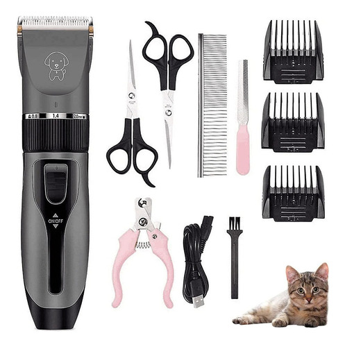 Kit De Máquina Cortadora De Pelo Para Mascotas Color Oro