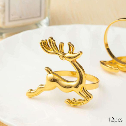 12 Uds. Anillos For Servilletas De Reno, Mesa De Cena Para