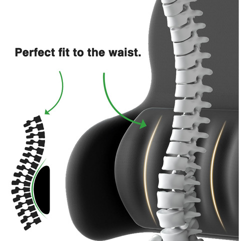 Almohada Lumbar Ergonómica Espuma Viscoelástica Para Silla