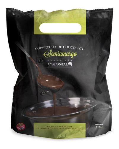 Chocolate Cobertura Colonial Semiamargo, 1 Kg, Sin Tacc