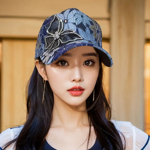 Gorra Mlb De Malla De Verano Con Lazo De Encaje Para Mujer
