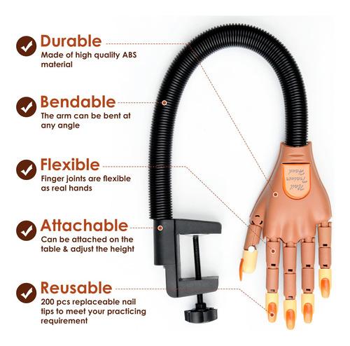 Uñas Acrílicas Flexibles Para Prácticas, Kit De Dedos Ajusta
