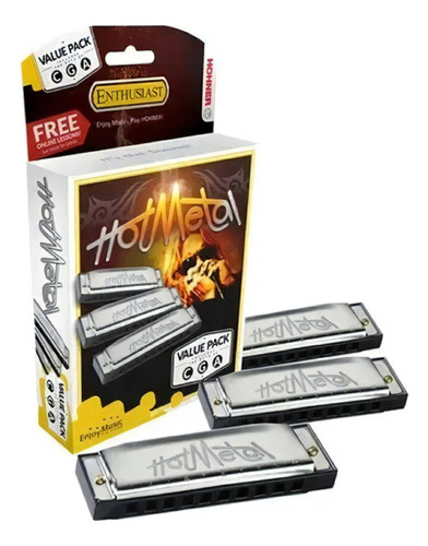 Armonica Hohner Hotmetal X 3 C Do / G Sol / A La