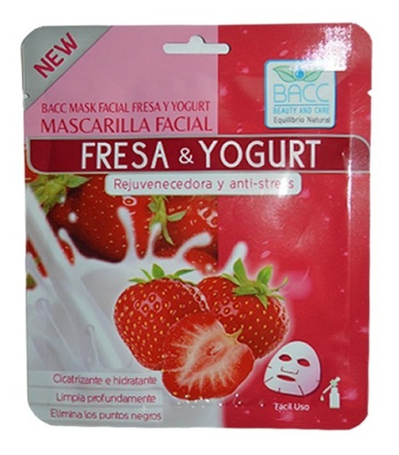 Mascarilla Facial Bacc Fresa Yogurt Reju - g a $288