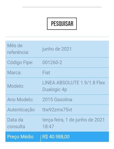 Fiat Linea 2015 1.8 16v Absolute Flex Dualogic 4p