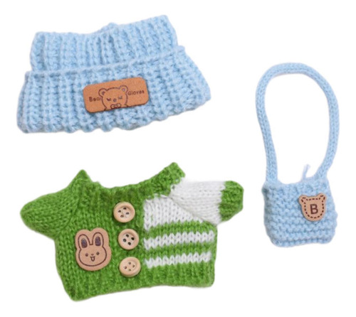 3 Peças, Roupa De Roupas De Boneca De Pelúcia, Verde