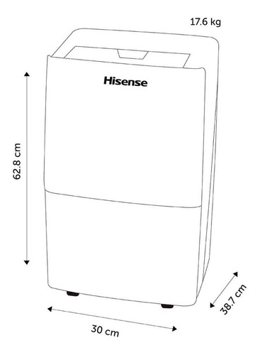 Deshumidificador eléctrico Hisense DH-50K1W blanco 115V