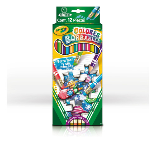 Colores Borrables Contenido 12 Piezas Crayola No Tóxicos