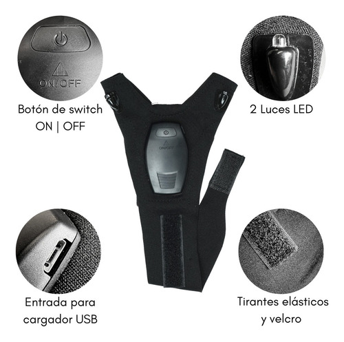 1par Guantes Con Luz Led Recargable Seguridad Nocturna