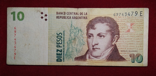 Billete 10 Pesos Convertibles Serie E 2002 Bottero 3413