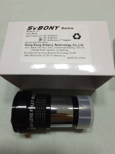 Lente Svbony Barlow 2x Multirevestida Com Rosca Conexão M42