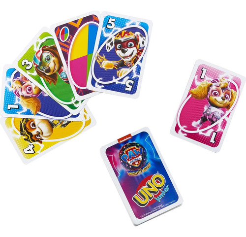 Juego De Cartas Uno Junior Mattel Patrulla Canina 3 Niveles