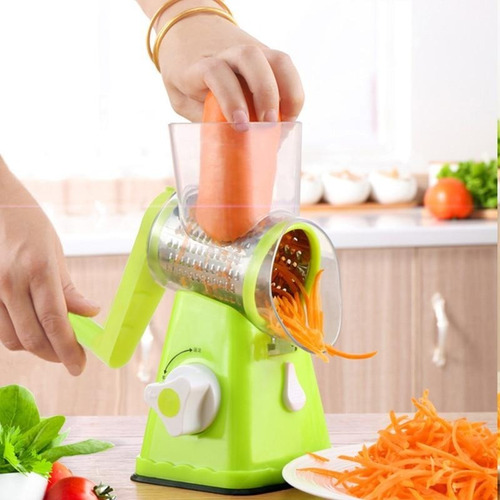 Imagen 6 de 9 de Rallador Manual Cortador Verduras Con 3 Chuchillas Acero