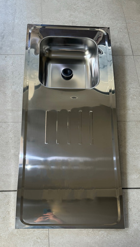 Mesada Acero Inoxidable 140 X 52 Reversible Bacha Simple