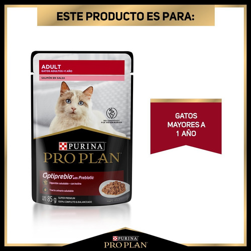 Imagen 6 de 8 de Proplan Gato Adulto Sabor Salmón Sobre Pouch De 85g