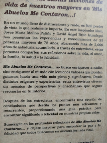 Libro Abuelos Mis Abuelos Me Contaron 25 Abuelos (Usado)