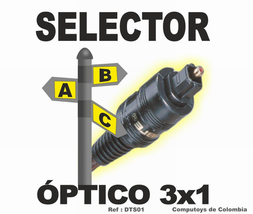 Imagen 1 de 7 de Selector Toslink Fibra Óptica 3x1 Ref: Dts01 Computoys Sas