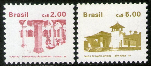 Brasil 2 Sellos Mint Claustros Del Convento Y Capilla 1986 