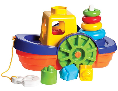 Brinquedo Educativo Encaixe Bebê Barco Didático Flutua