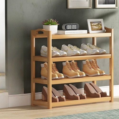 Zapatero Bambu Madera 4 Niveles Organizador Calzado Nordico