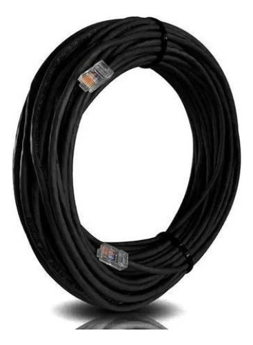 Cabo De Rede 15m Internet Preto Lan Utp Montado - 15 Metros