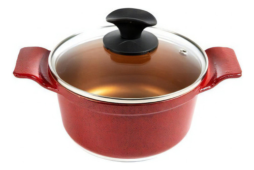 Cacerola de teflón antiadherente Gold Javali Aa de 26 cm, color rojo