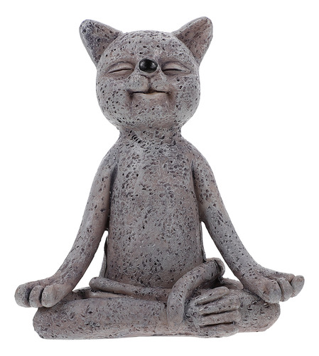 Estatuilla De Gato Yoga Para Meditación, Adorno De Escritori