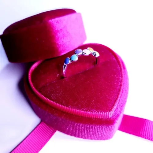 Anillo Ajustable Plata Ley 925, Con Arco De Colores