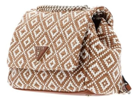 Guess Rianee Bandolera Convertible Con Solapa, Color Coñac
