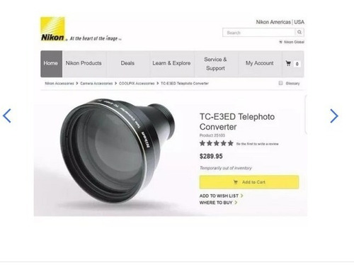 Lente Zoom 3.0x Nikon Converter Tc-e3 Ed 28mm Japan