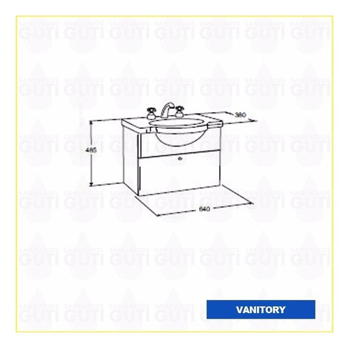 Juego Baño Vanitory Venecia Wengue 64 Griferia Espejo 70x70