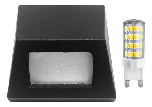 Aplique Exterior Aluminio Negro Camino Bipin G9 Led Luz Dia