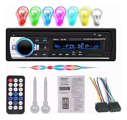 Auto Estéreo Asistente Voz 1 Bluetooth 2 Usb Carga Rápida Fm