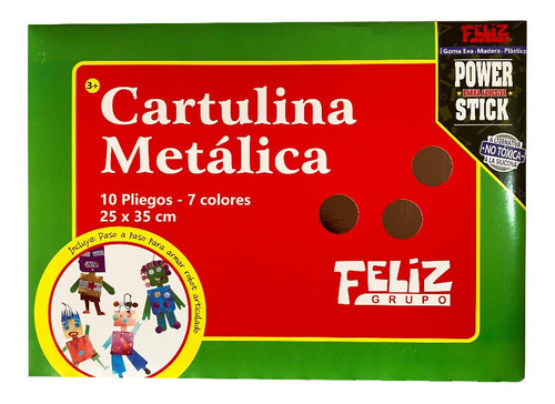 Carpeta Cartulina Metálica 10 Pliegos 7 Colores