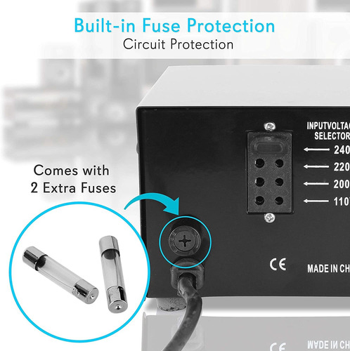 Convertidor De Voltaje Pyle, 110v A 220v / 220v A 110v, 500w