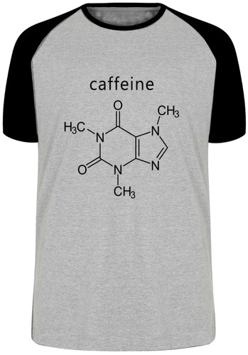 Camiseta Luxo Fórmula Cafeína Café Molecula Coffe Atomo