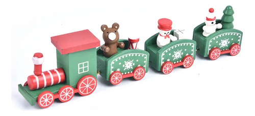 Tren Navideño Madera - Plastico Decoración Navidad Tren