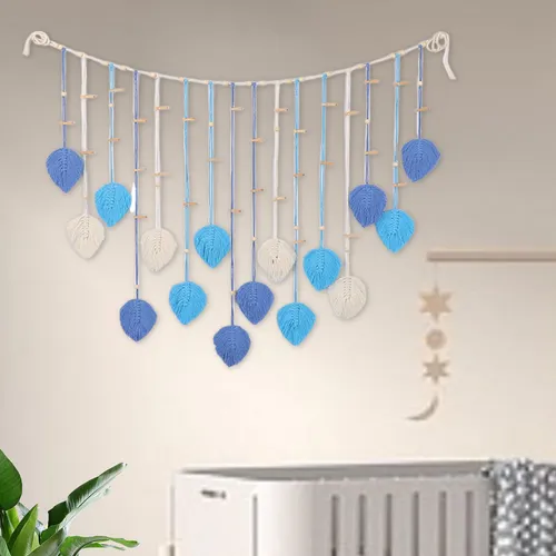 Tapiz Tejido De Hojas, Macramé Para Colgar En La Pared,