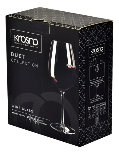Copa De Vino Tinto Cristal Krosno Línea Duet 580ml Set X2u