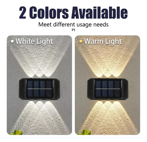 Lámpara Solar De Pared De 6 Led, Impermeable, Abs, Luz Solar