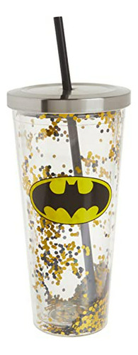 Spoontiques - Taza Con Purpurina Con Logo De Batman Con Paji