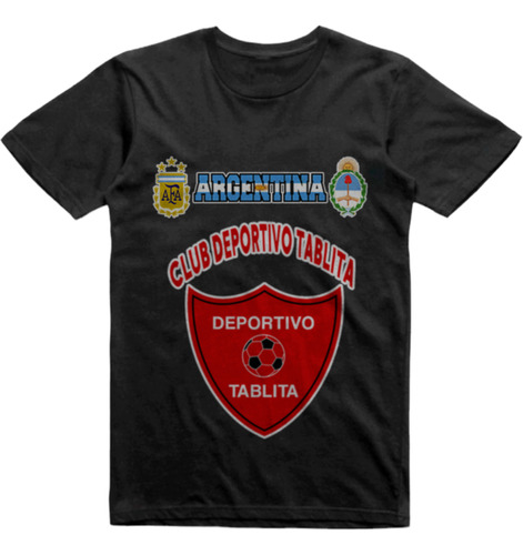 Remera Infantil Negra Club Deportivo Tablita Pirane