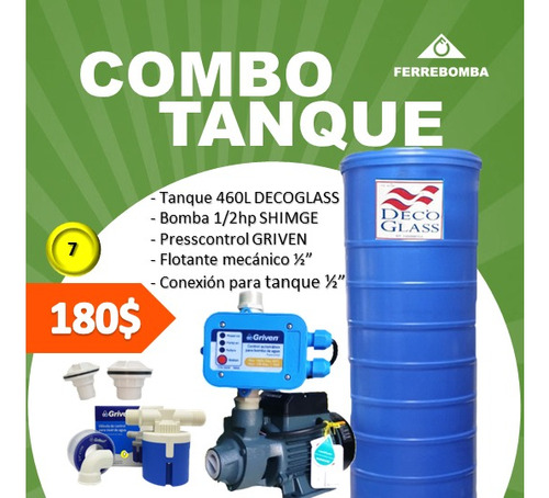 Combo Tanque 460lt Deco Glass, Accesorios,bomba 1/2hp Shimge