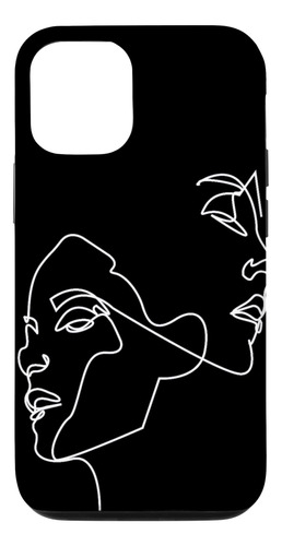 iPhone 13 Pro Artsy Faces Estética Line Art Case