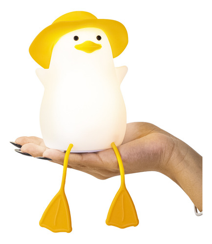 Lâmpada Noturna De Silicone Pato Luminária Touch Abajur Infantil Quarto Led Recarregável Shopthis
