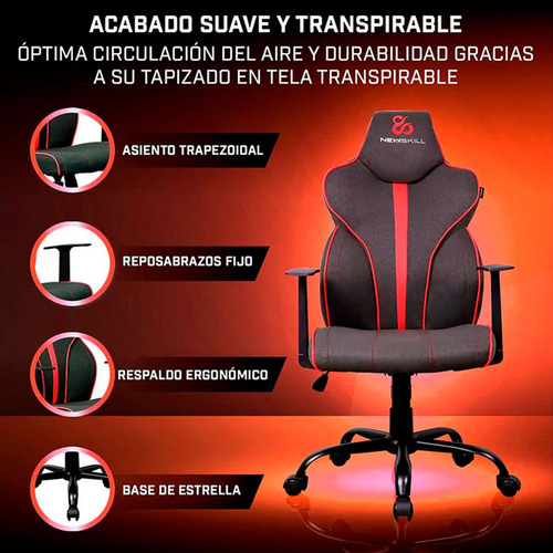 Silla Gamer Fafnir Rojo/negro Newskill