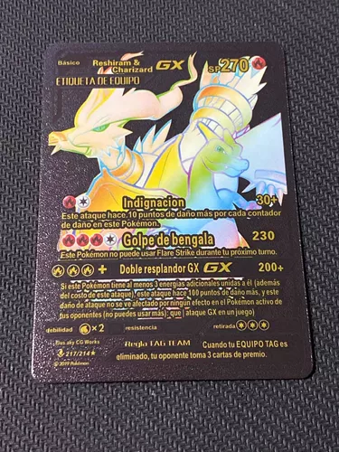 Carta Pokémon Reshiram E Charizard Gx Com Lote De 100 Cartas